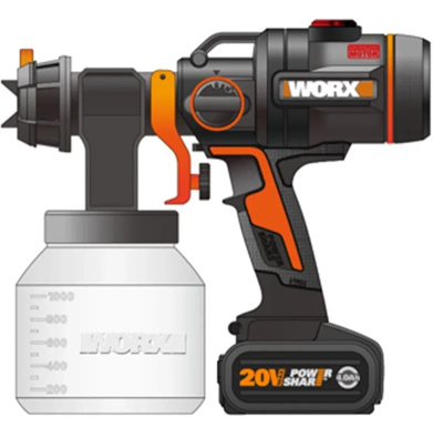 Краскопульт аккумуляторный, бесщеточный WORX WX020.9, 20В, без АКБ и ЗУ