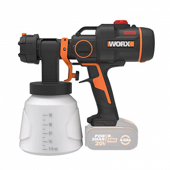 Краскопульт аккумуляторный, бесщеточный WORX WX020.9, 20В, без АКБ и ЗУ